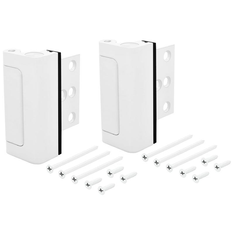 HardwareX Supply Door Reinforcement Lock, Privacy Door Latch Harden Construction 3"" Stop Childproof, White (2 Pack) - Image 1